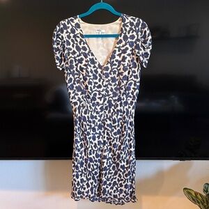 Joie Animal Print Mini Dress in Blue and White